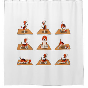 Rideaux De Douche Chiens Beagles mignons Yoga Asana Poses