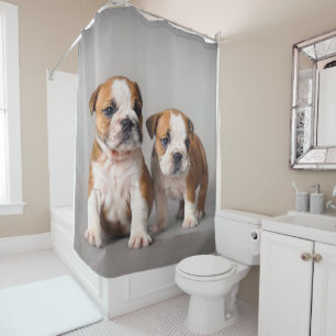 Rideaux De Douche Chiens de taupe anglais Couple mou Bulldog