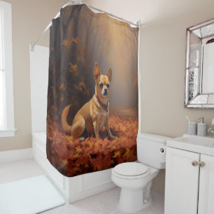 Rideaux De Douche Chihuahua à l'automne Leaves automne Inspire