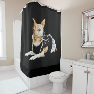 Rideaux De Douche Chihuahua Chien Tan Brown Noir Élégant