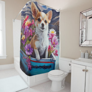 Rideaux De Douche Chihuahua sur une pagaie : Une aventure pittoresqu