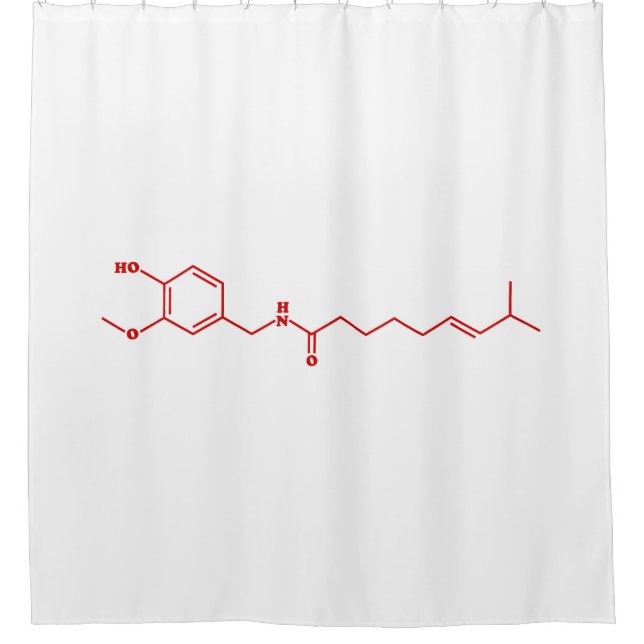 Rideaux De Douche Chili Capsaicin Formule chimique moléculaire (Devant)