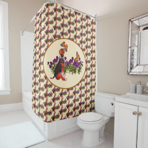 Rideaux De Douche Chiot beagle Et Papillons Animal