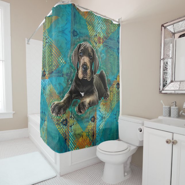 Rideaux De Douche Chiot de great dane (En situation)