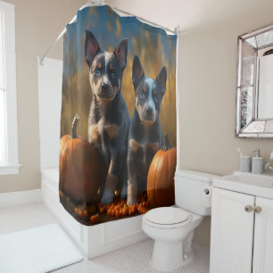 Rideaux De Douche Chiots Bouvier Australien Délice d'Automne Citroui