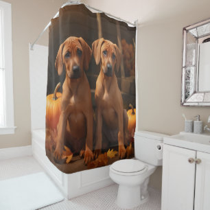 Rideaux De Douche Chiots Rhodesian Ridgeback Délice d'Automne Citrou