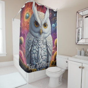 Rideaux De Douche Chouette cosmique : Sagesse vive