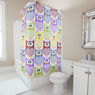 Rideaux De Douche Chouettes mignonnes, Chouette Motif, Chouettes pou