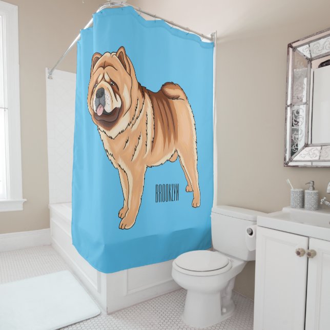 Rideaux De Douche Chow Chow dog cartoon (En situation)