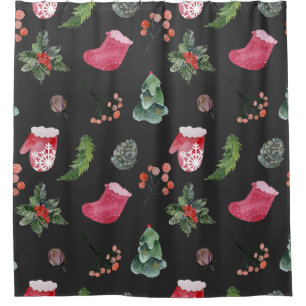 Rideaux De Douche Christmas Reindeer : Aquarelle Motif sans couture