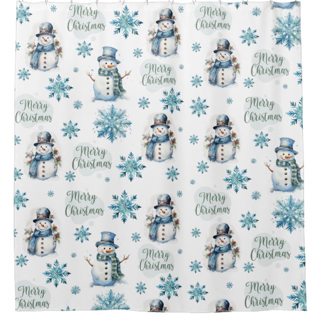 Rideaux De Douche Christmas Snowman (Devant)