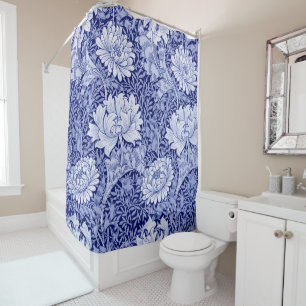 Rideaux De Douche Chrysanthemum Blue, William Morris