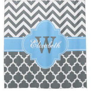 Rideaux De Douche Ciel de charbon bleu Wharf Marocain #5 Chevron 1IQ