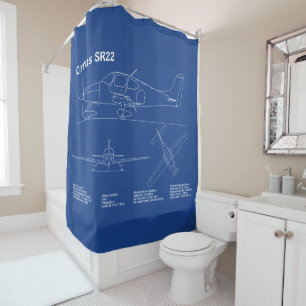 Rideaux De Douche Cirrus SR22 - Plans de dessin du plan d'avion AD