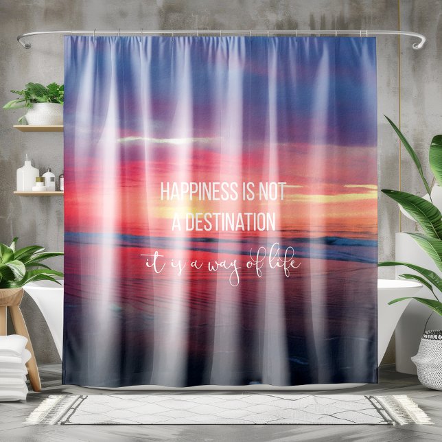 Rideaux De Douche Citation Moody Dark Sunset Ocean View (Créateur téléchargé)