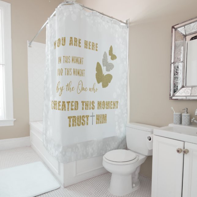 Rideaux De Douche Citation Pour Le Moment (En situation)