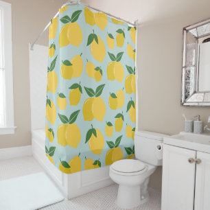 Rideaux De Douche Citron Motif Fruit Rétro Jaune Sur Vert