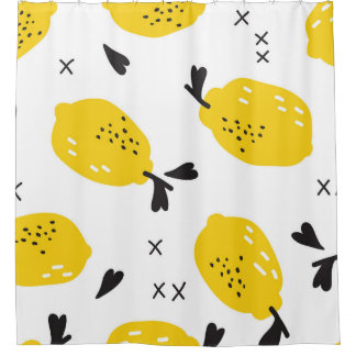 Rideaux De Douche Citrons de New York : découpes Vintages