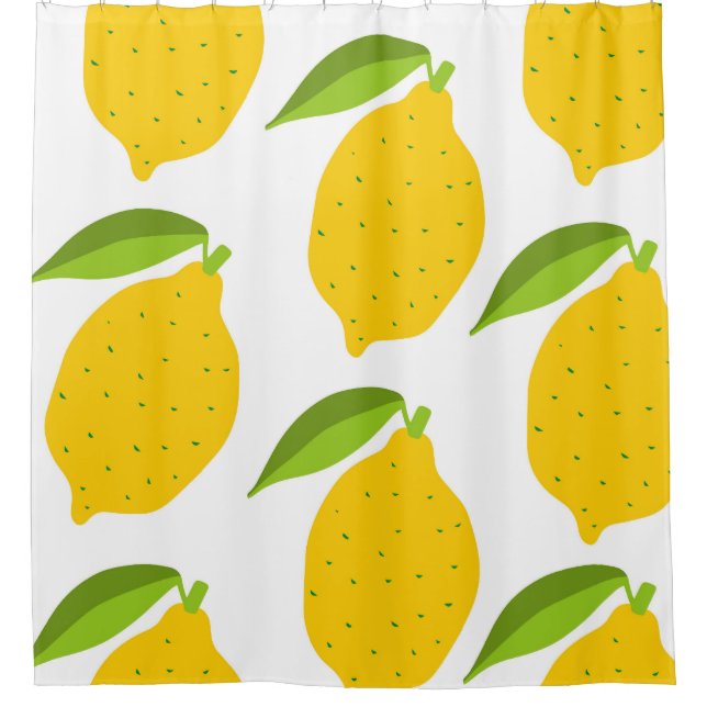Rideaux De Douche citrons jaunes, motif artistique sans soudure. (Devant)