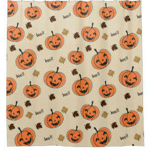 Rideaux De Douche Citrouille d'Halloween Motif sans visage