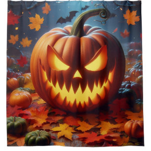 Rideaux De Douche citrouille/Halloween/chauve-souris éffrayant