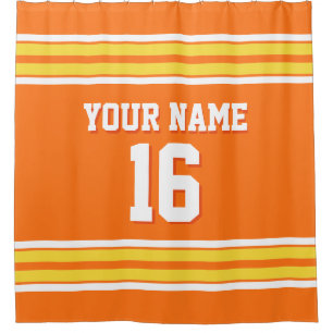 Rideaux De Douche Citrouille Orange Jaune Blancs Sport Jersey