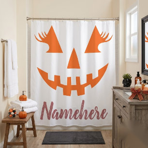 Rideaux De Douche Citrouille personnalisée Jack O Lantern Halloween