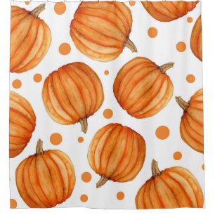 Rideaux De Douche Citrouilles dessinés à la main : motif d'Halloween