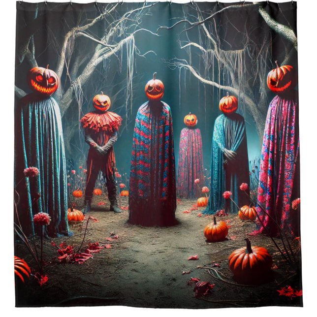 Rideaux De Douche Citrouilles d'Halloween (Devant)
