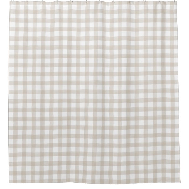 Rideaux De Douche Clair Tan Beige Anglais Contrôle Pays Plaid (Devant)