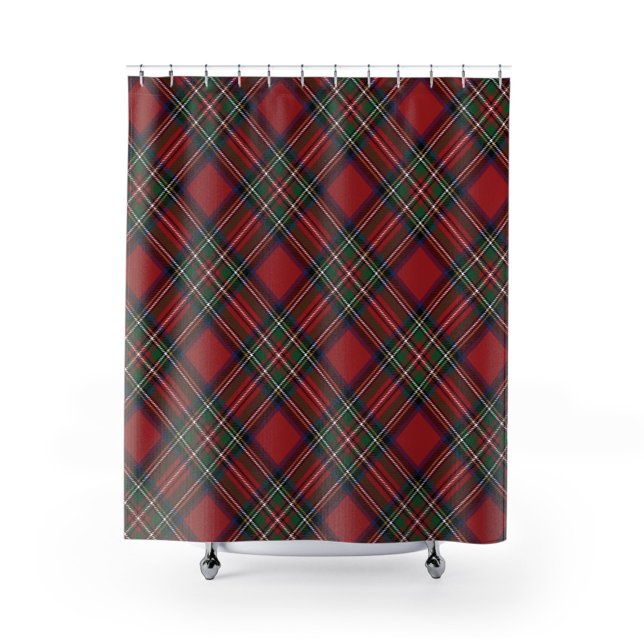 Rideaux De Douche Clan rustique rouge et vert plaid Stewart Tartan (Plaid Elegant Stewart Tartan Shower Curtain)