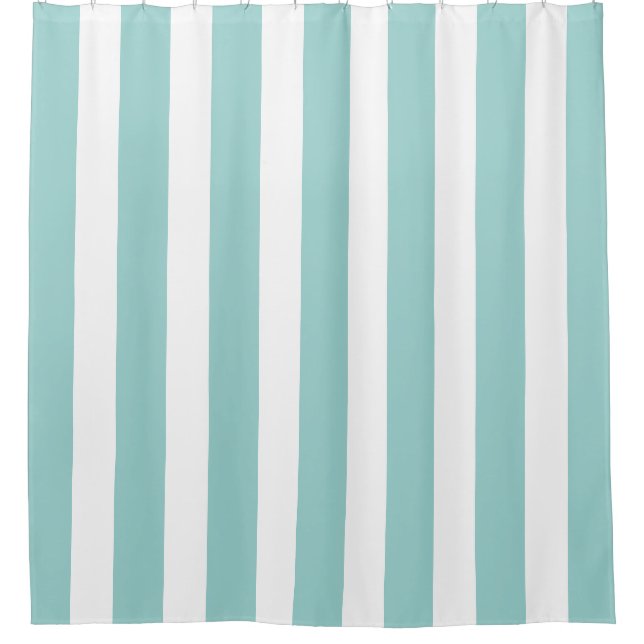 Rideaux De Douche classe & nautique, rayé vertical, bleu pastel (Devant)