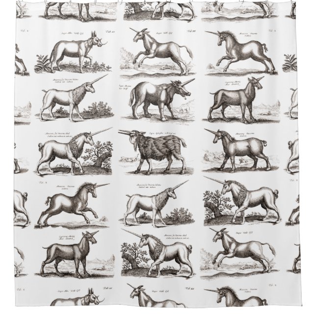Rideaux De Douche Classique Unicorne Antique Mythique Magie Créature (Devant)