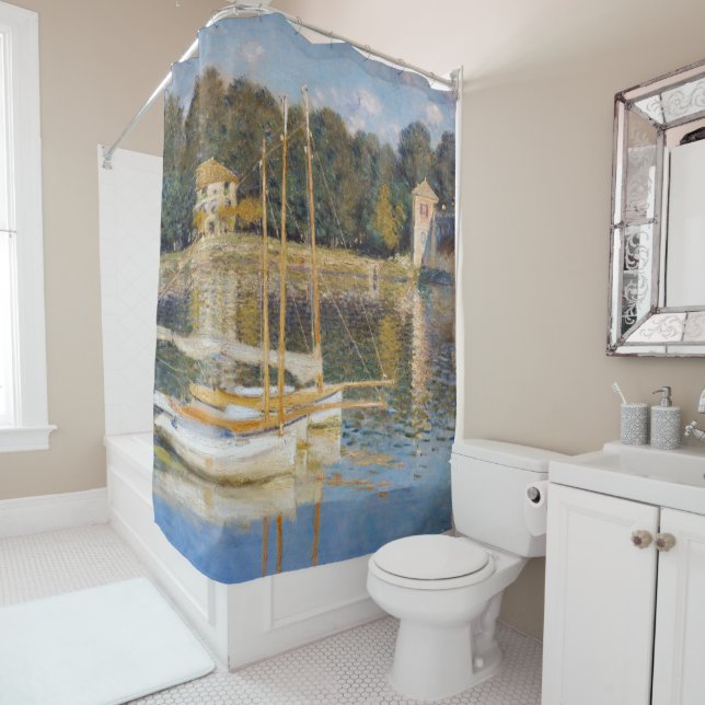 Rideaux De Douche Claude Monet - Le pont Argenteuil (En situation)
