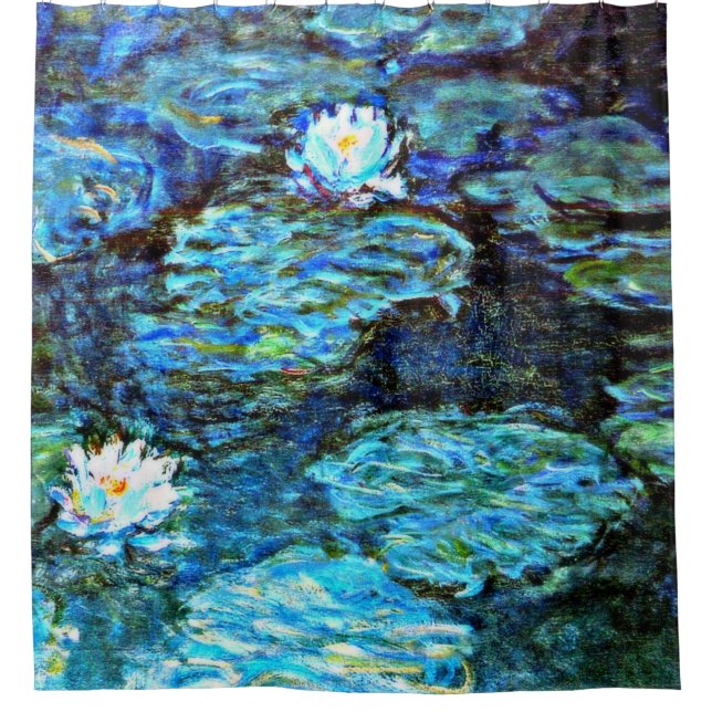 Rideaux De Douche Claude Monet - Nappes d'eau, Bleu - (Devant)