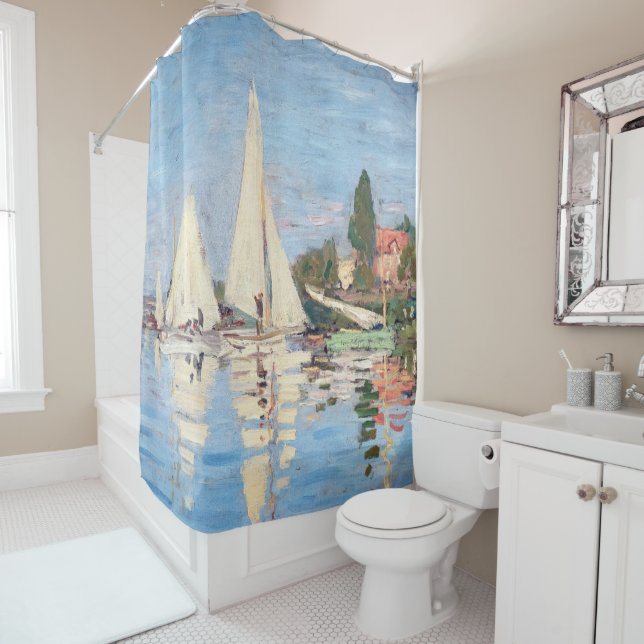 Rideaux De Douche Claude Monet - Regattas à Argenteuil (En situation)