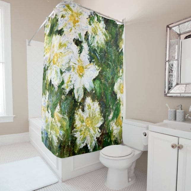 Rideaux De Douche Clematis blanc par Claude Monet (En situation)