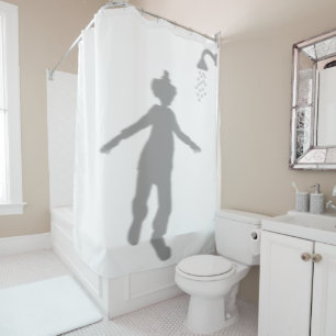 Rideaux De Douche Clown Derrière Silhouette Ombre Halloween effrayan