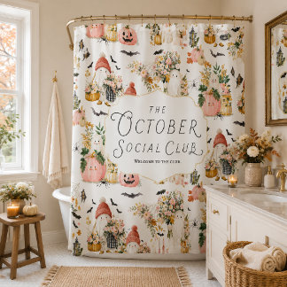 Rideaux De Douche Club Social d'Octobre Salle de Bain Fantaisiste Ha