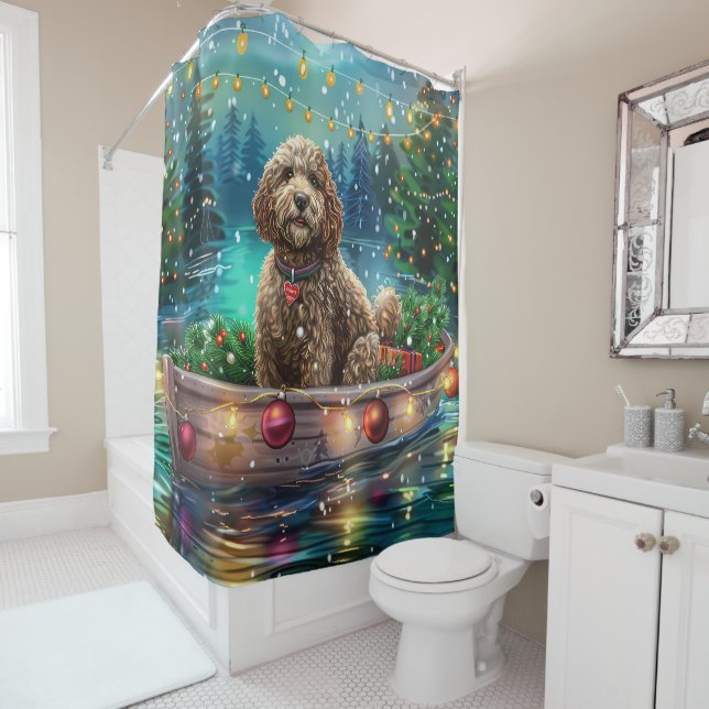 Rideaux De Douche Cockapoo Christmas Festive Voyage (En situation)