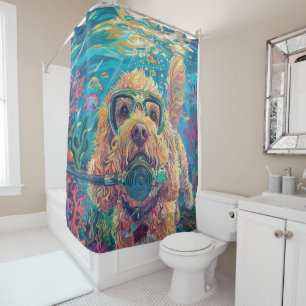 Rideaux De Douche Cockapoo plongée sous-marine sous l'eau