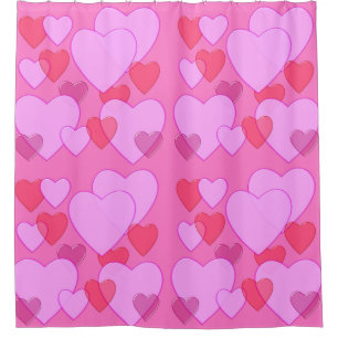 Rideaux De Douche Coeur brillant Valentine arrière - plan rose