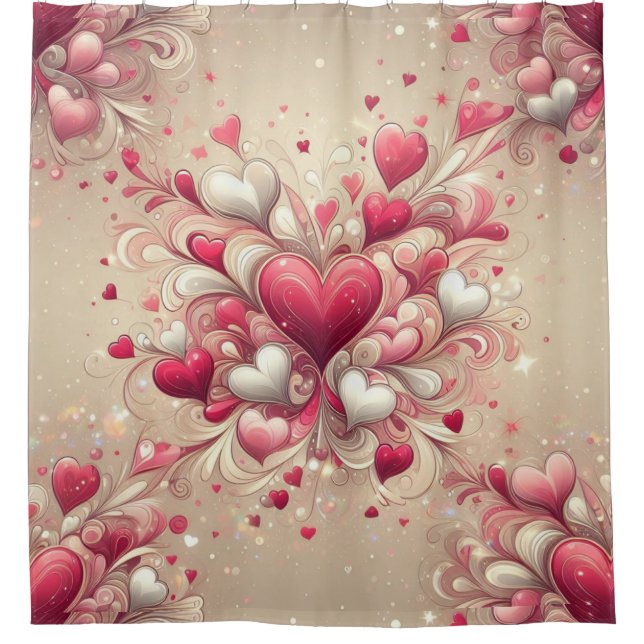 Rideaux De Douche coeur de la Saint-Valentin (Devant)