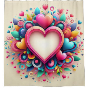 Rideaux De Douche Coeur de la Saint Valentin coloré