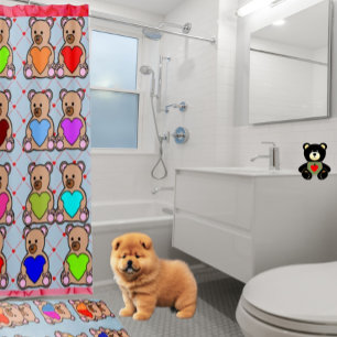 Rideaux De Douche Coeur tendance Teddy Bear Lover
