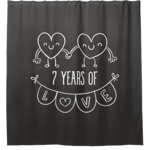 Rideaux De Douche Coeurs de calèche-cadeaux du 7e anniversaire