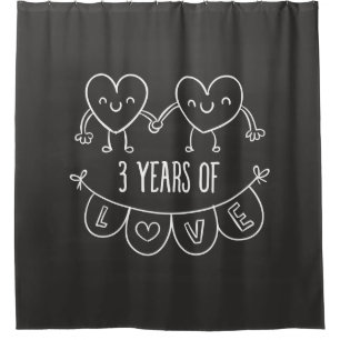 Rideaux De Douche Coeurs de la calèche cadeau du 3e anniversaire