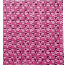 Rideaux De Douche Coeurs romantiques roses haut et bas