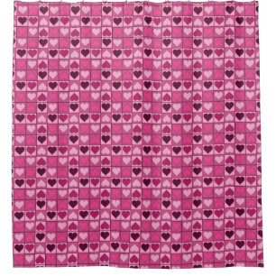 Rideaux De Douche Coeurs romantiques roses haut et bas