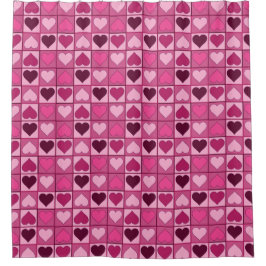 Rideaux De Douche Coeurs romantiques roses haut et bas